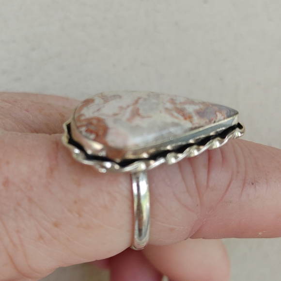 Scolecite Ring in 925 Sterling Silver Overlay (size 9) - Picture 9 of 13